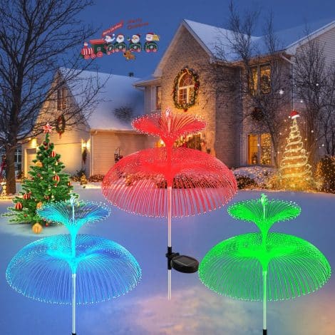 YShengMian Solar Garden Lights – Set of 3 Solar Jellyfish Lights, Color Changing Outdoor Decor for Pathways and Patios.