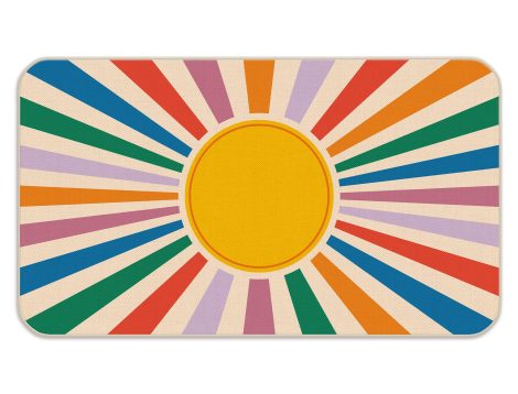 Udinaz Vintage Vibes Colorful Sun Door Mat – A groovy 60s inspired gift for your home!