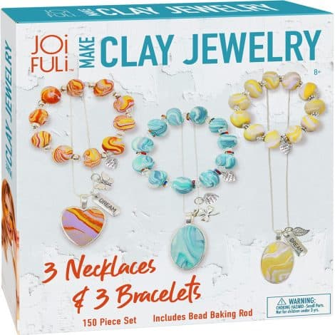 Create Your Own Clay Jewelry Kit – Perfect for Girls 8 and Up! Includes 3 Bracelets and 3 Necklaces.