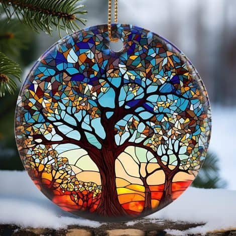 2023 Tree of Life Ornament: A festive ceramic bauble to celebrate Christmas with a timeless touch.