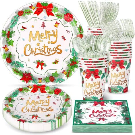 Get ready for a blast with A ton of fun Christmas party supplies! Serve 24 guests effortlessly.