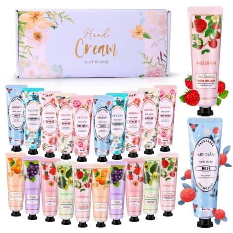 OFUN 20-Piece Hand Cream Set: Delightful travel-sized hand lotions, enriched with plant fragrances, perfect for gifting on special occasions.