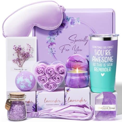 Lavender Spa Gift Set: Perfect birthday, Christmas, or thank you gift for mom, friends, or loved ones.