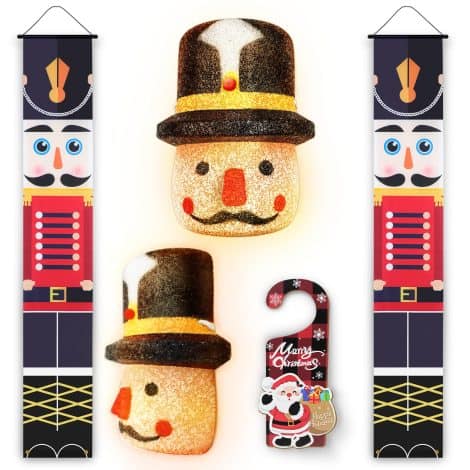 Get ready for the holidays with festive Nutcracker Christmas Decorations for your outdoor and indoor home front door.