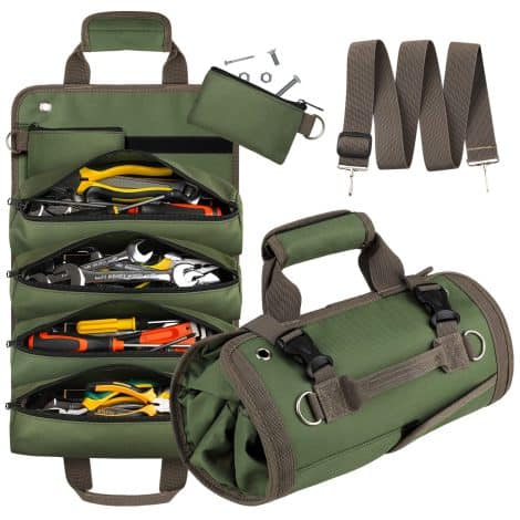 Compact and durable UUP Tool Bag Roll Up, a versatile tool organizer for both men and women. Perfect Father’s Day gift.