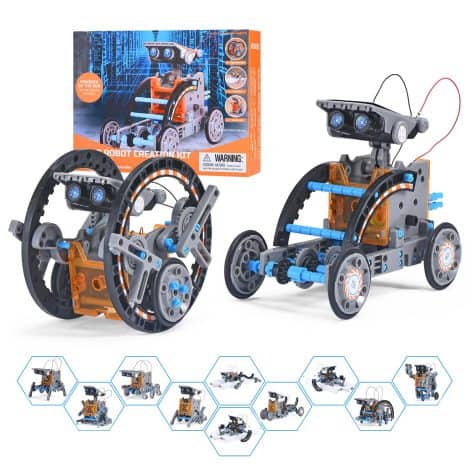 STEM Project Solar Robot Toy – Perfect Christmas or Birthday Gift for 8-14 year old boys with Autism.