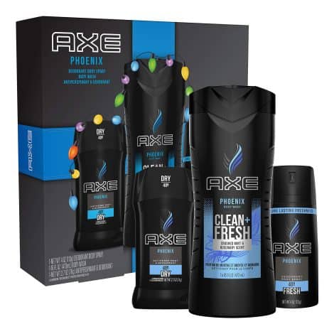 AXE Phoenix Grooming Set: Body Spray, Deodorant Stick, and Body Wash – Perfect for the Holidays!