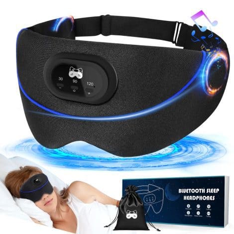 LC-dolida Sleep Headphones: Wireless Silk Eye Mask with White Noise & Bluetooth for Restful Sleep, Perfect for Travel & Yoga. Cool Gift for Men and Women.