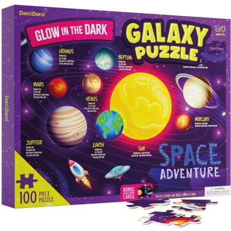 Illuminate 100 Piece Galaxy Puzzle for Kids. Engaging, educational jigsaw for ages 6-8. Perfect Christmas and birthday gift.