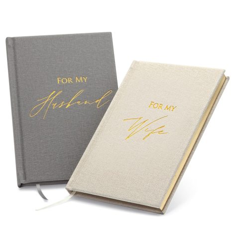 MUUJEE Foil Embossed Vow Books (Set of 2) – Perfect Couple Gifts for Wedding or Vow Renewal.