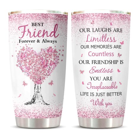 ZANIION BFF Birthday Gift Tumbler, perfect for female friends, with unique ideas, for long-distance bonding. 20oz.