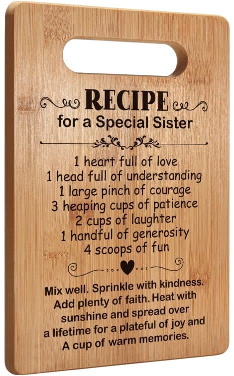 Gifts for Sisters – Personalized Cutting Board – Perfect for Best Friends and Soul Sisters.