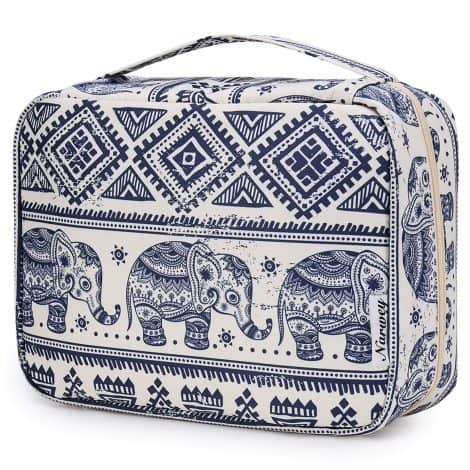 Waterproof Travel Toiletry Bag for Women – Narwey Hanging Organizer with Elephant Design.