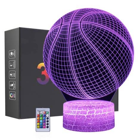 ZoyinGifts Basketball Night Light is a 3D lamp with remote control, perfect for NBA fans’ birthdays or Christmas gifts.