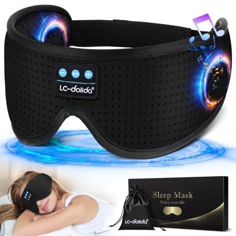 LC-dolida’s 3D Wireless Eye Mask combines white noise, Bluetooth headphones, and timing for a peaceful sleep. Perfect for travelers!