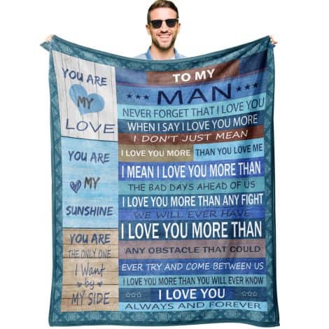 RFHBP for My Man – A cozy and romantic 60″X50″ blanket, perfect for Valentine’s Day, birthdays, and anniversaries.