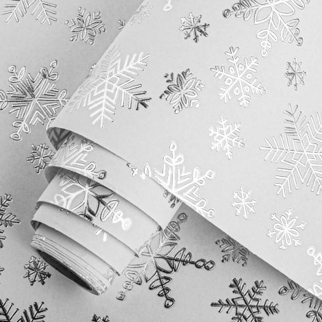 Homeral 3D White Snowflake Wrapping Paper Roll: Perfect for Christmas, birthdays, weddings, showers, and more!