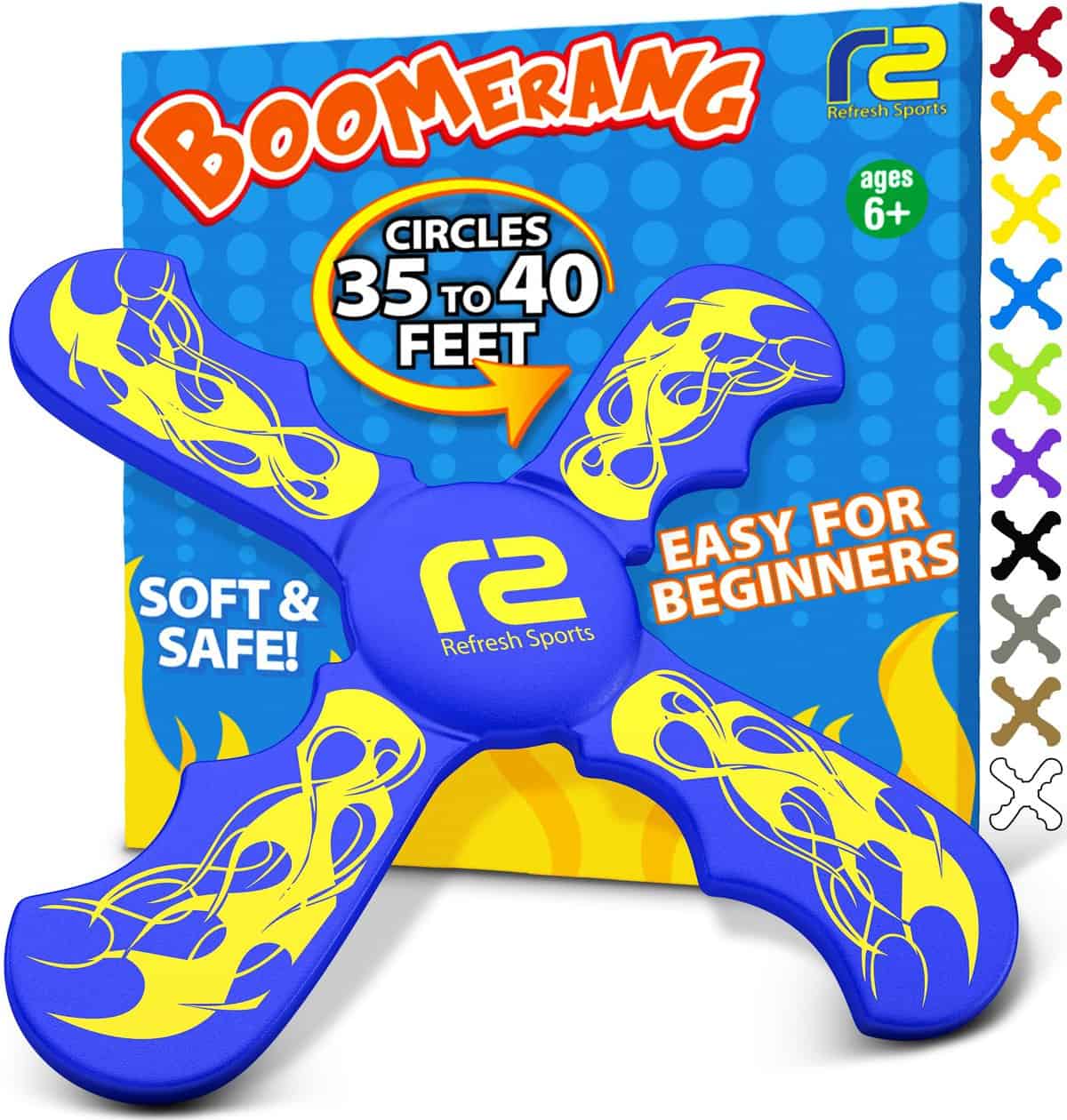 Boomerang Kids Outdoor Frisbee - Soft Toy Boomerangs Gifts for Boys 8-12 & Girls 8-12 - Outside Boys Toys Age 6 7 8 9 10 11 & Up Best Stocking Stuffer Gift Ideas for Kids - Backyard Games Flying Disc