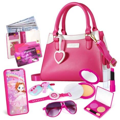 Shemira Play Purse: Perfect pretend princess toy for girls ages 3-8, comes with accessories, great gift idea.