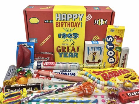 Travel back in time with our Retro 60s Candy Birthday Box – Delightful nostalgic treats for their 60th!