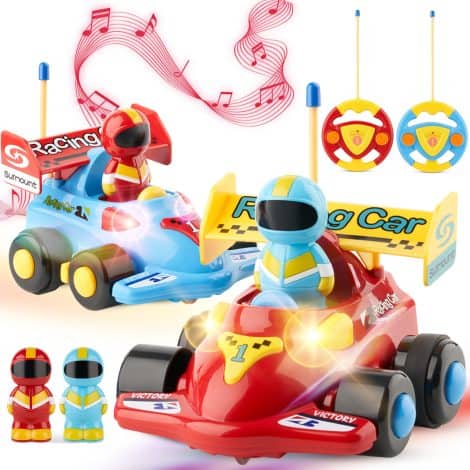 Set of 2 OMBU Remote Control Cars: Perfect gifts for 3-year-old boys who love Toddler Toys.