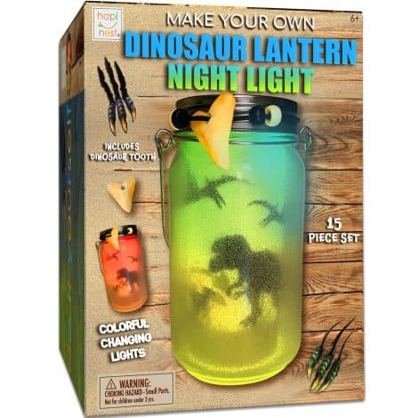 Hapinest DIY Dino Lantern Kit: Creative Boys’ and Girls’ Night Light Gift, Ages 6 and up.