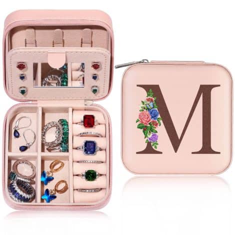 “Yesteel Petite Jewelry Travel Case: Compact Organizer, Perfect for Women and Girls on-the-go. Ideal Holiday Gift!”