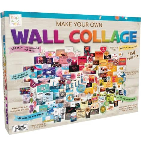 Hapinest Wall Collage Art Kit: Perfect for Teen Girls’ Room, DIY Aesthetic Décor, Ages 10 and Up.