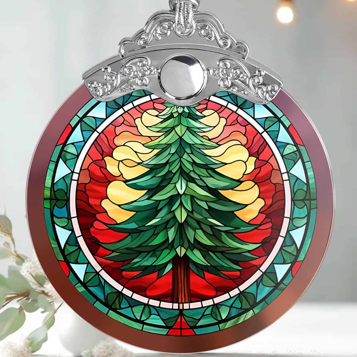 Jocidea Christmas Ornaments, Christmas Tree Decor, Ornaments for Christmas Tree, Christmas Tree Ornaments, Stained Glass Ornament, Holiday Decorations and Xmas Gifts Ideas