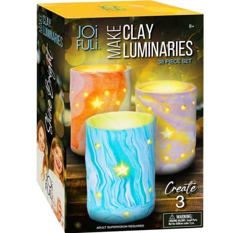 Create and decorate your own clay luminaries with the JOiFULi DIY Clay Craft Kit for ages 8 and up.