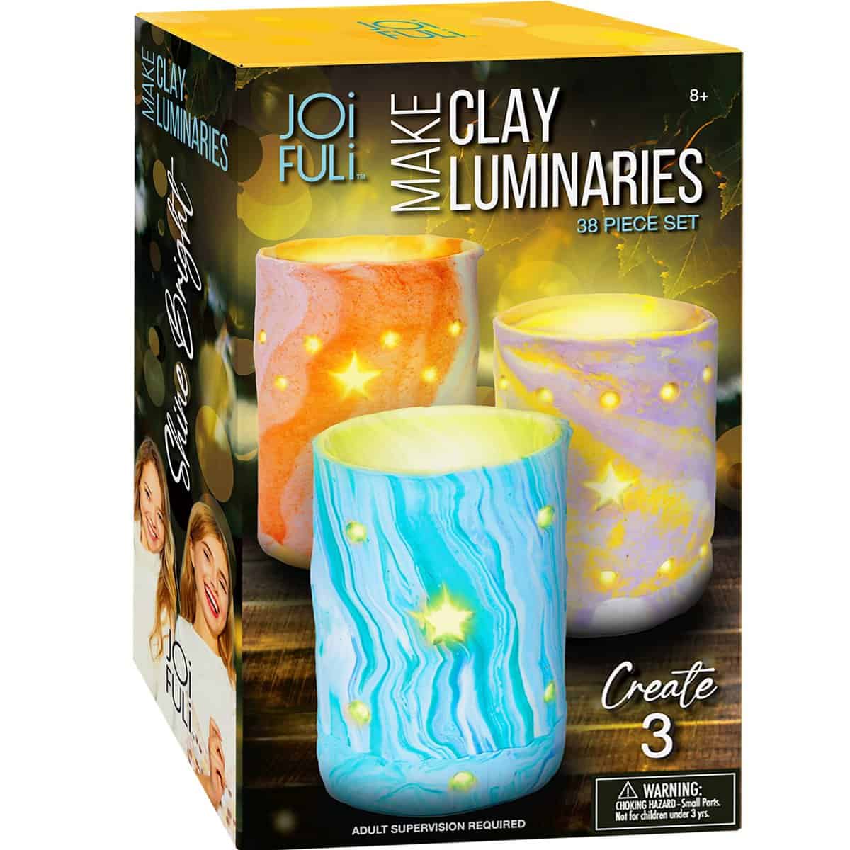 JOiFULi DIY Clay Luminaries Clay Craft Kit Gifts for Kids Girls and Boys Teens Ages 8 9 10 11 12 Years Old and Up