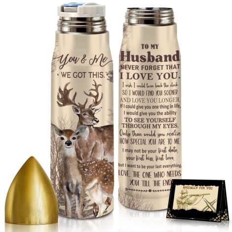 Romantic Christmas gift for husbands: Cocomong’s 17 oz Bullet Tumbler; ideal gift for birthdays and Valentine’s Day.