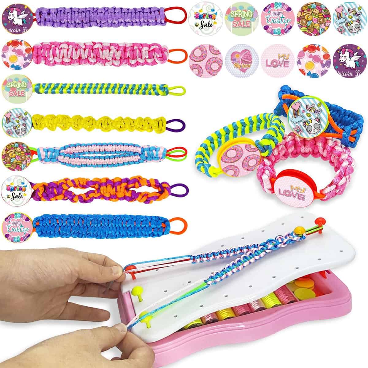 BCUEIDO Friendship Bracelet Making Kit, Ages 7 8 9 10 11 12 Year Old Girls Gifts Ideas, Birthday Gifts for Girls, Arts and Crafts String Maker Tool, Bracelet DIY