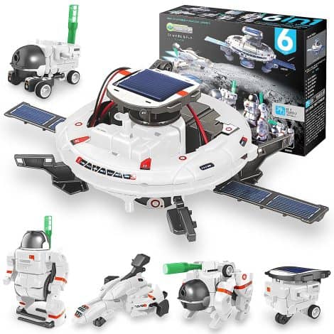 STEM Projects for Kids 8-12: 6-in-1 Solar Robot Kit – Fun Space Toys for 10-year-olds. Ideal Christmas or birthday gift option.