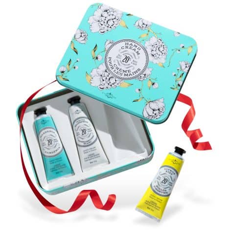 French-made La Chatelaine Hand Cream Gift Set: Travel-friendly, natural hand lotion with 20% organic shea butter. Includes 3 scents.