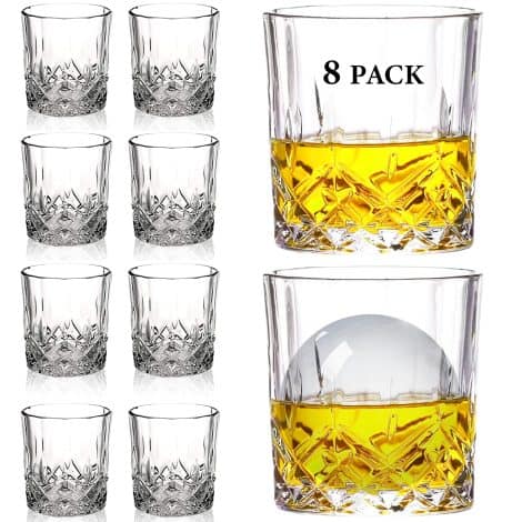 Get a set of 8 Gencywe Crystal Whiskey Glasses (buy 6, get 2 free) – perfect for enjoying your favorite drinks!