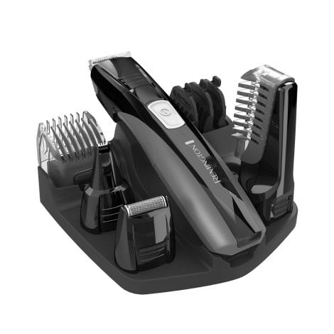 Remington All-in-One Body Grooming Kit, for Beards and More, with Rechargeable Battery, 10 Attachments, 6.3 Inch, Black.