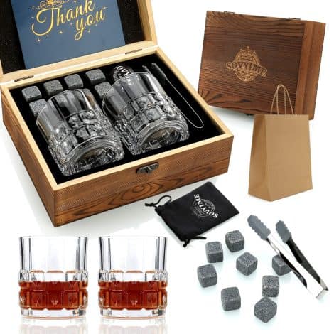 Sovyime’s Whiskey Stone Set, ideal for gifting to men on special occasions like birthdays, holidays, and retirement.