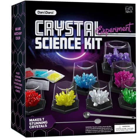 Dan&Darci Crystal Growing Kit: Exciting science experiment gift for 8-14 year old boys and girls, with cool project ideas.