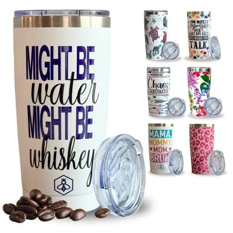 Biddlebee Birthday Gifts for Women: Hilarious Travel Coffee Mug for Women’s 40th Birthday. Perfect for Coffee or Whiskey!