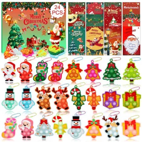 Christmas Party favors for children, Christmas pop sensory toys, stocking stuffers, goodies bag fillers, classroom gifts, bulk Christmas fidget toys.