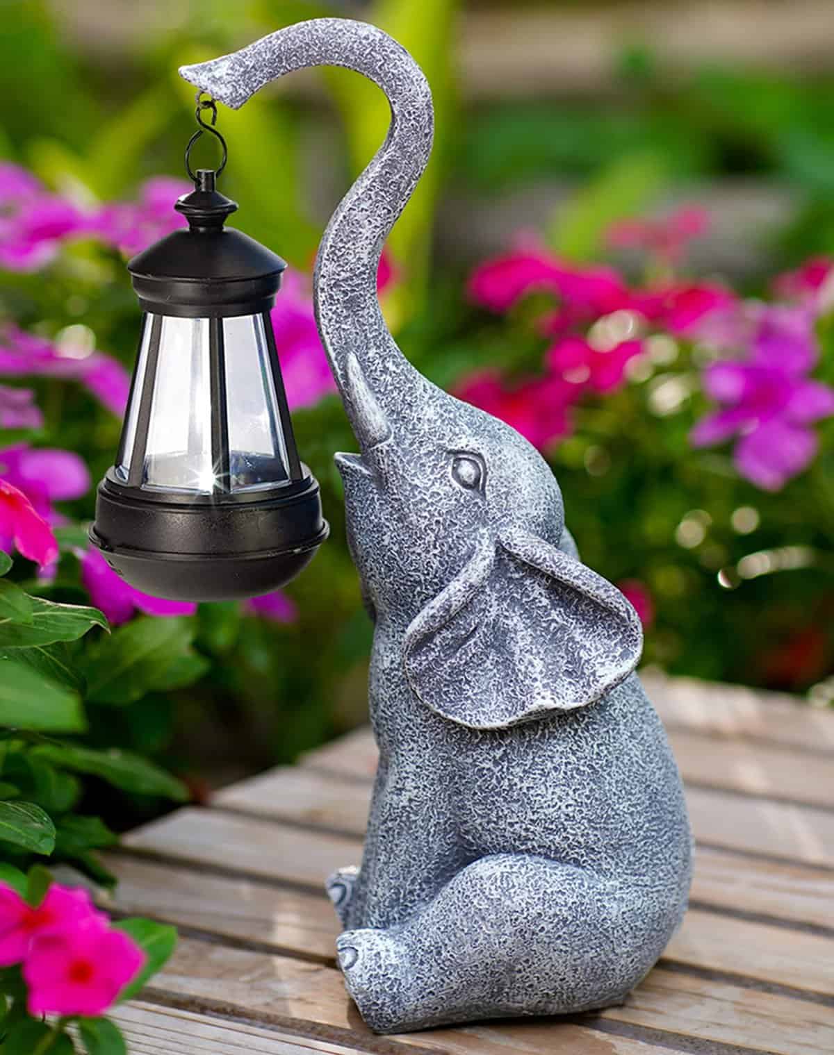 Goodeco Elephant Statue for Garden Decor with Gift Appeal - Ideal Gifts for Women, Mom or Birthdays, Beautifully Crafted Outdoor & Home Decor to Wow Your Guests (11" Elephant)