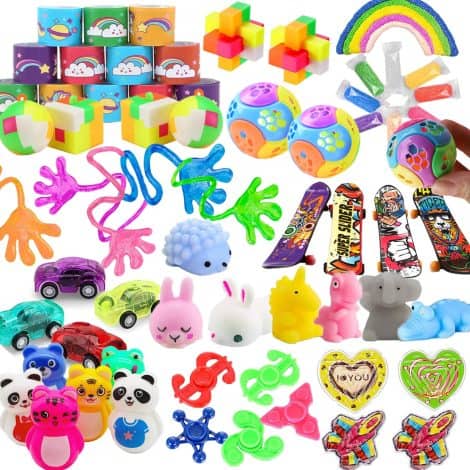 Fun Pack of 52 Kids Party Favors, Ideal for Birthdays, Stocking Stuffers, Treasure Boxes, and Goodie Bags.