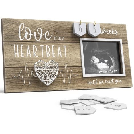 Countdown Weeks Baby Sonogram Frame – Capture precious ultrasound photo and celebrate pregnancy milestones with style.