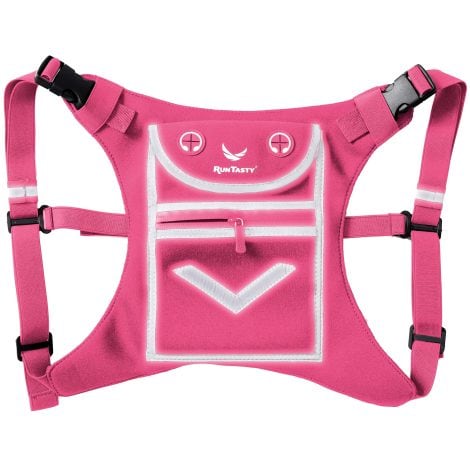 Unisex Pink Running Vest Backpack – Highly Reflective, Holds Gadgets, Lightweight & Adjustable for Active Lifestyles