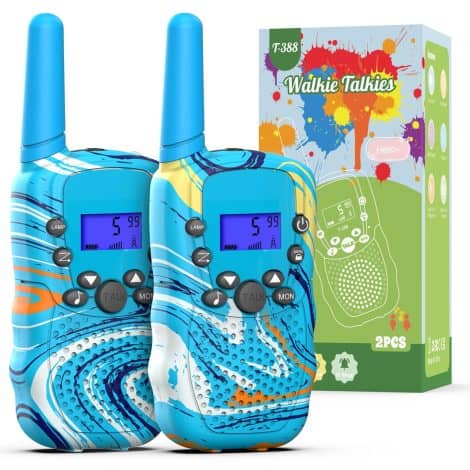 Selieve Kids Walkie Talkies with LED Flashlight, perfect for outdoor fun, ages 3-12. Perfect gifts for boys.