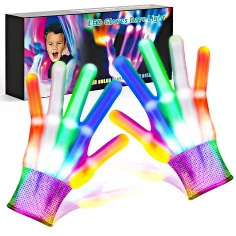 Cool Toys LED Gloves for 6-12 year olds feature 6 flash modes for Halloween, Christmas, and birthdays. Perfect fun gift!