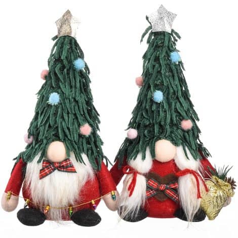 Get festive with 2 adorable, handcrafted Plush Christmas Gnomes for your home decor and holiday parties!