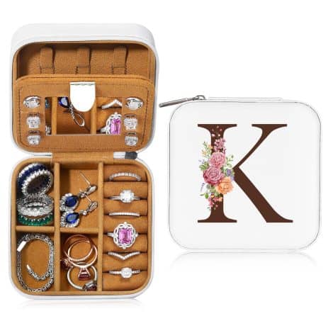 Personalized Travel Jewelry Box – the perfect birthday gift for women, teens, moms, friends, sisters, and teachers.