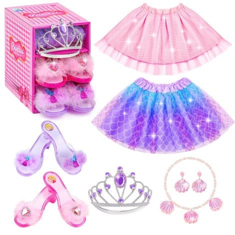 Princess Dress Up Shoes Set: Sparkling Shoes, Jewelry & Dresses for Imaginative Play, Perfect Gift for Girls 3-6.